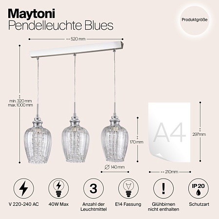 Подвесной светильник Maytoni Blues MOD044-PL-03-N - фото