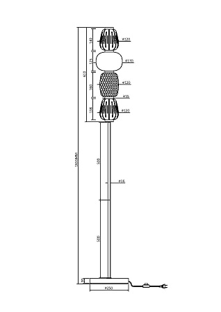Напольный светильник (торшер) Maytoni Pattern MOD267FL-L32CH3K - фото