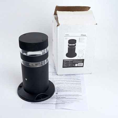 Светильник садово-парковый Feron DH0810, столб,  E27 230V, черный - фото