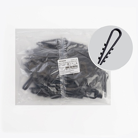 Дюбель-хомут для круглого кабеля (11-18мм), STEKKER DCL00-11-18, полипропилен, черный (100шт.) - фото