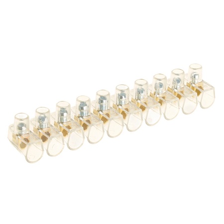 Зажим винтовой концевой изолированный КЗВИ-2,5 450В, 24А, 10 контактов, поликарбонат  LD228-24А - фото