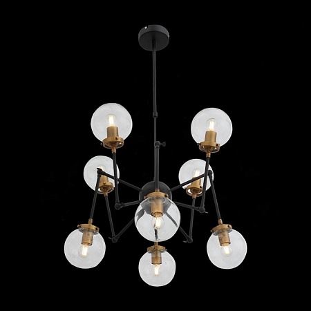 Люстра потолочная ST-Luce Черный, Золото/Прозрачный E27 8*40W (из 2-х коробок) SL234.402.08 - фото