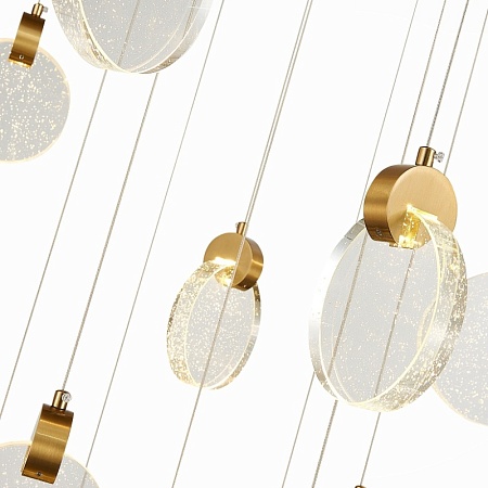 Светильник подвесной ST-Luce Золотистый/Прозрачный,С пузырьками воздуха LED 16*3W 3000 SL6104.203.16 - фото