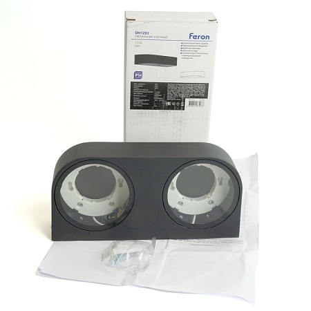 Светильник садово-парковый Feron DH1203,на стену, GX53 230V, черный - фото