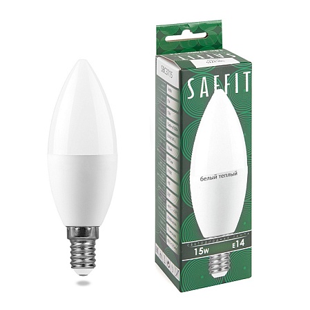 Лампа светодиодная SAFFIT SBC3715 Свеча E14 15W 230V 2700K - фото