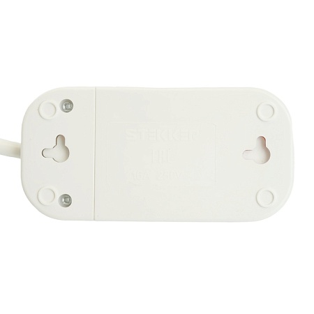 Удлинитель двухместный с/з  STEKKER HM06-21-07 3x1мм2, 7м, серия Home (У10-001), белый - фото