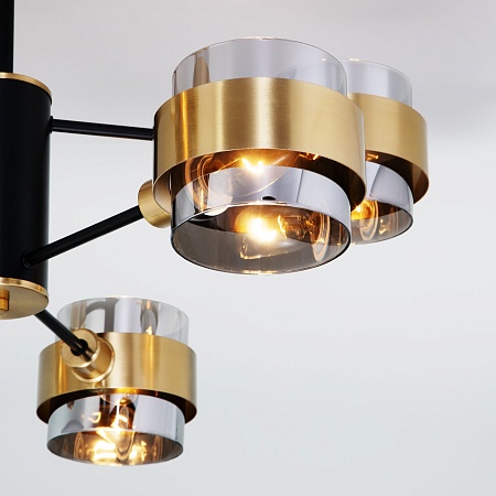 Потолочный светильник Eurosvet 70127/6 черный/дымчатый - фото