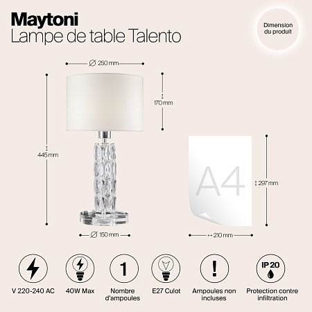 Настольный светильник Maytoni Talento DIA008TL-01CH - фото