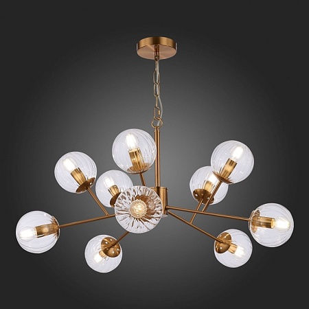 Светильник подвесной Латунь/Прозрачный E14 10*40W SLE220803-10 - фото