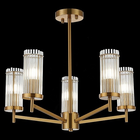 Люстра потолочная ST-Luce Латунь/Прозрачный E14 5*60W SL1233.302.05 - фото