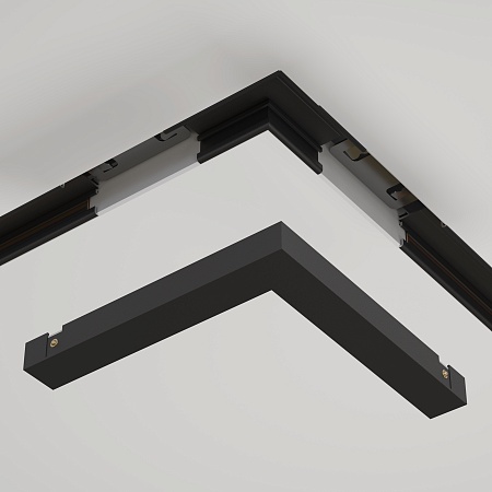 Коннектор угловой  встраиваемый Basity, черный  - фото