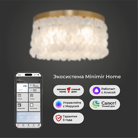 Потолочный светильник Eurosvet 60084/5 латунь/перламутр Smart - фото