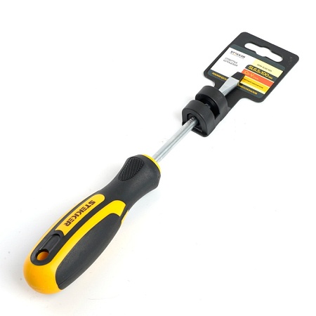 Отвертка шлицевая STEKKER SL 6.5 х 100 мм Cr-V, SDM-SL65-100 - фото