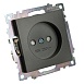 Розетка 1-местная с защитной шторкой (механизм) б/з, 250В, 10А, серия Катрин, графит, GLS10-7109-06 - фото