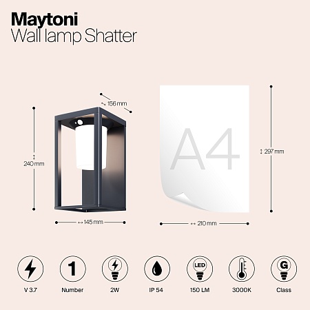 Настенный светильник (бра) Outdoor Shatter OSL457WL-L2GF3K - фото