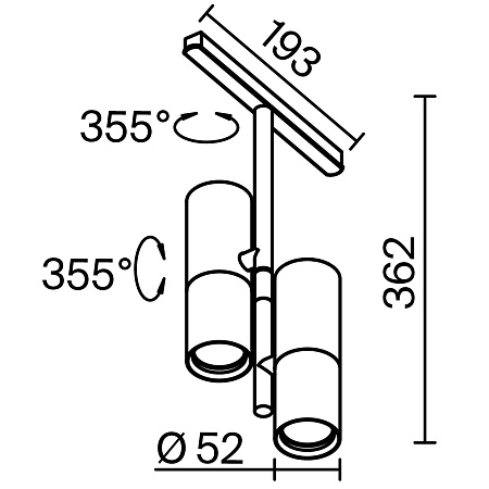Трековый светильник Technical Elti Duo TR005-2-2X12W3K-B - фото