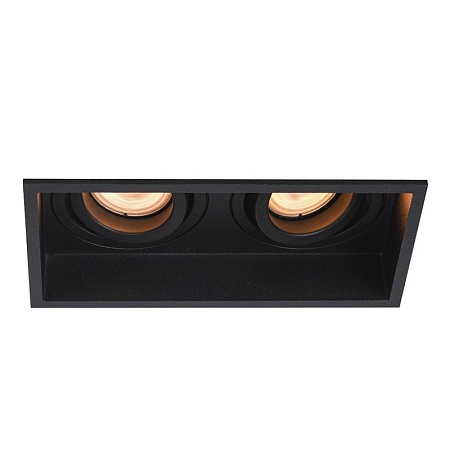 Св-к встр. Черный GU10 2*50W IP20 L91,5xW17,2xH5,2 220V Без ламп ST261.418.02 - фото