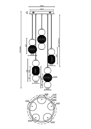 Подвесной светильник Maytoni Drop MOD273PL-L80G3K - фото