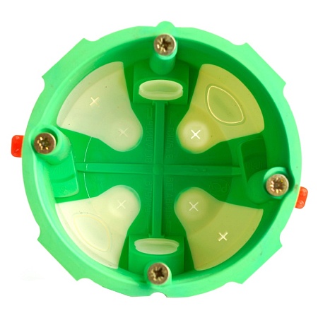 Подрозетник двухкомпонентный 68x55 мм для всех типов стен, зеленый (GE40421-R) EBX30-03-03 - фото