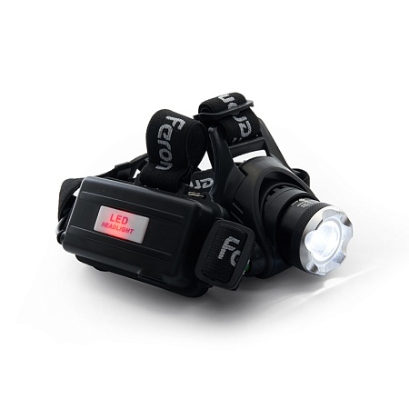 Фонарь налобный FERON TH2305 ZOOM c аккумулятором 5W, 2*18650 IP44 пластик/алюминий - фото