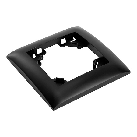 Рамка 1-местная, горизонтальная, STEKKER, PFR00-9011-03, серия Эрна Элегант, черный - фото