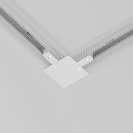 Коннектор L-образный Unity встраиваемый белый - фото