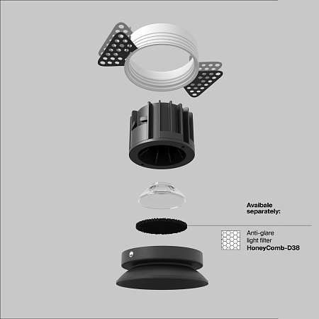 Встраиваемый светильник Technical Round DL058-12W4K-TRS-B - фото