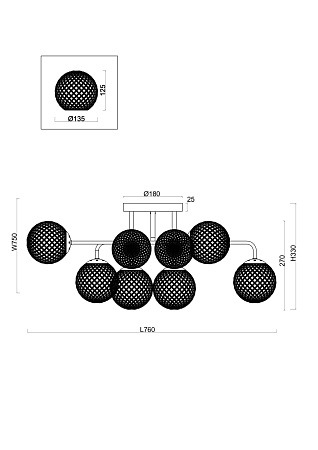 Люстра Freya FR8016PL-08BBS - фото