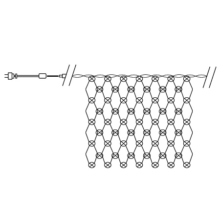 Светодиодная гирлянда Feron CL30 сеть 2х2м + 3м 230V мультиколор, c питанием от сети, прозрачный шнур - фото