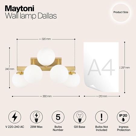 Настенный светильник (бра) Maytoni Dallas MOD547WL-05BS - фото