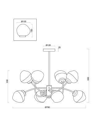 Люстра Freya FR8017PL-08MG - фото