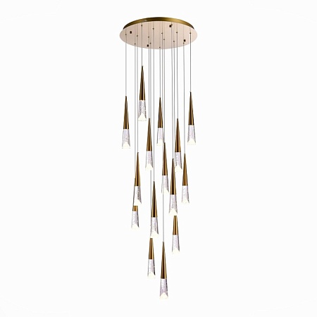 Люстра подвесная ST-Luce Золотистый/Прозрачный LED 15*3W 3000K SL6111.203.15 - фото