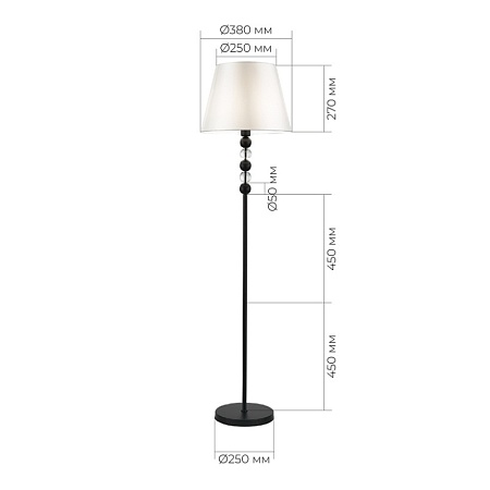 Светильник напольный ST-Luce черный/белый E27 1*40W SL2003.405.01 - фото
