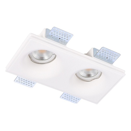 Св-к встр. из гипса Белый GU10 2*50W IP20 L200xW100xH45 180-240V Без ламп ST254.328.02 - фото