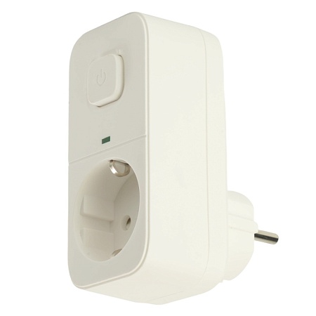 Сетевой фильтр 1-местный с/з STEKKER 250В, 16А, с выключателем, серия Nova, HM81-11-2, белый - фото