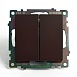 Переключатель 2-клавишный (механизм), STEKKER GLS10-7107-04, 250V, 10А, серия Катрин, шоколад - фото