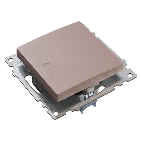 Выключатель 1-клавишный STEKKER GLS10-7103-02, 250В, 10А, серия Катрин, шампань - фото