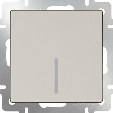 Выключатель одноклавишный с подсветкой слоновая кость WL03-SW-1G-LED-ivory - фото