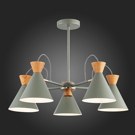 Светильник потолочный Серый, Золотистый/Серый, Темное дерево E14 5*40W SLE125112-05 - фото