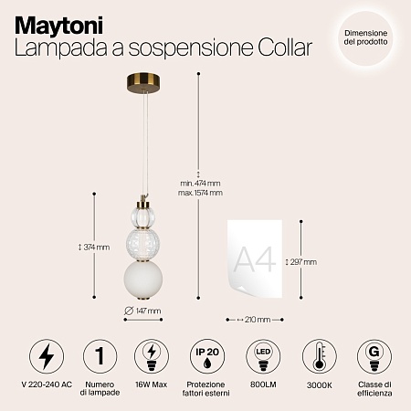 Подвесной светильник Maytoni Collar P069PL-L16G3K - фото