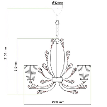 Люстра подвесная Chiaro Летиция 343011805 - фото