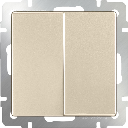 Выключатель двухклавишный проходной шампань WL11-SW-2G-2W - фото