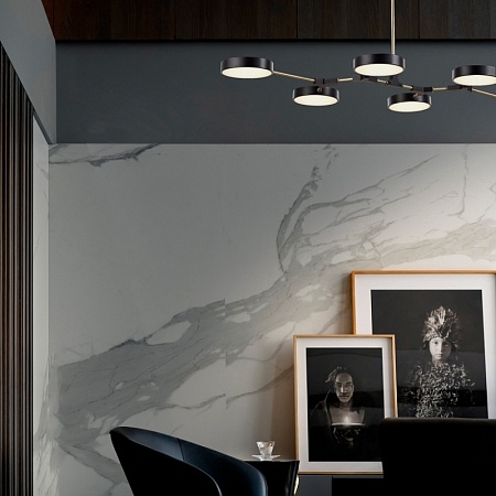 Светильник потолочный Черный, Латунь/Черный LED 6*10W SLE6004-402-06 - фото