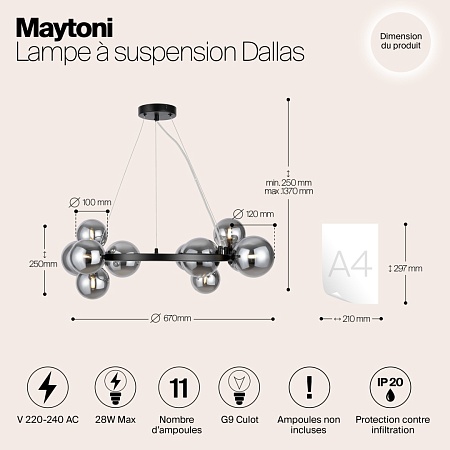 Подвесной светильник Maytoni Dallas MOD545PL-11B - фото