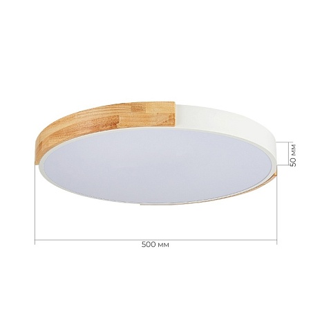Светильник потолочный Белый, Светлое дерево/Белый LED 1*40W 3000K/4000K/6000K SLE201352-01 - фото