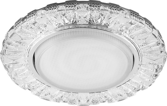 Светильник встраиваемый с белой LED подсветкой Feron CD4023 потолочный GX53 без лампы прозрачный - фото