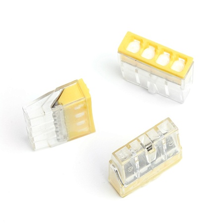 Клемма монтажная 4-проводная STEKKER  для 1-жильного проводника, LD2273-244 (5 штук в упаковке) - фото