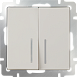 Выключатель двухклавишный с подсветкой слоновая кость WL03-SW-2G-LED-ivory - фото