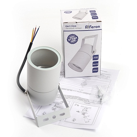Светильник садово-парковый Feron DH1703,  GU10 230V, белый (на стену) - фото