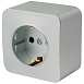 Розетка 1-местная с/з открытой установки, STEKKER, 250В, 16А, IP20, серия София, серебро, MST16-11-03 - фото